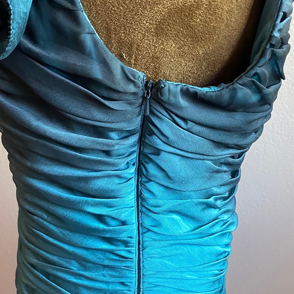 ADRIANA PAPELL Boutique Teal Ruffled Midi Dress - Picture 8 of 16